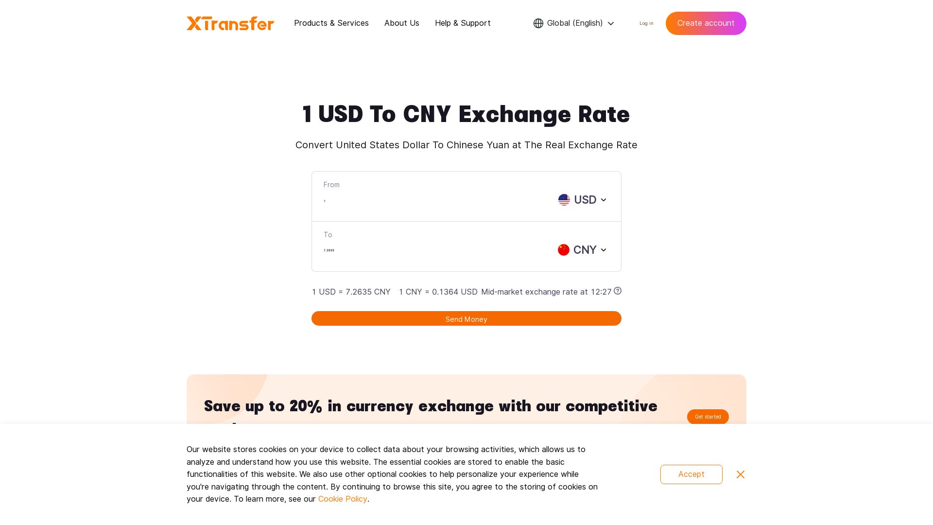 Convertisseur de devises | Convertir USD en CNY - XTransfer