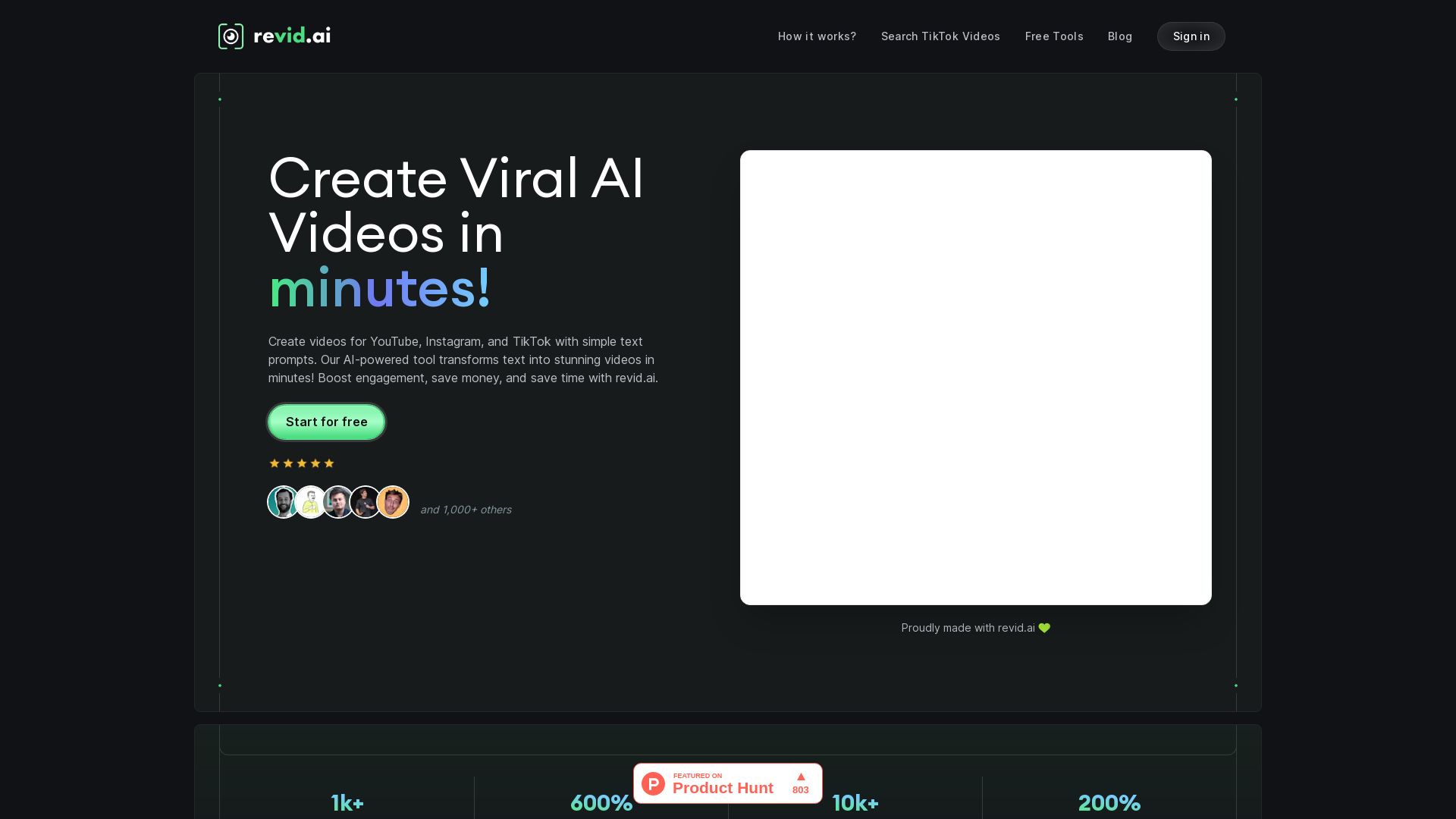 revid.ai - Create viral short videos, fast.