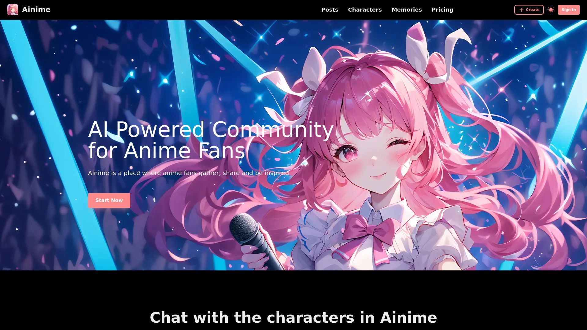 Ainime - AI Powered Creative Comunity for Anime Fans