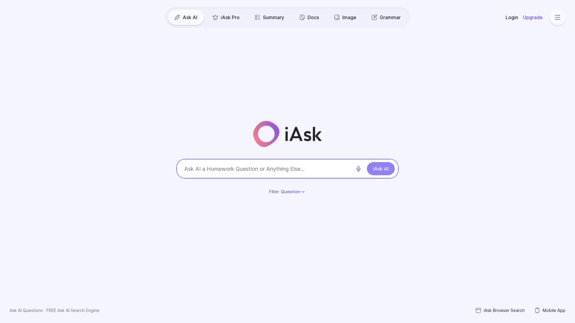 Ask AI Questions · Free AI Search Engine · iAsk.Ai is a Free Answer Engine, Enabling Users to Ask ChatGPT AI Any Question (iAsk)