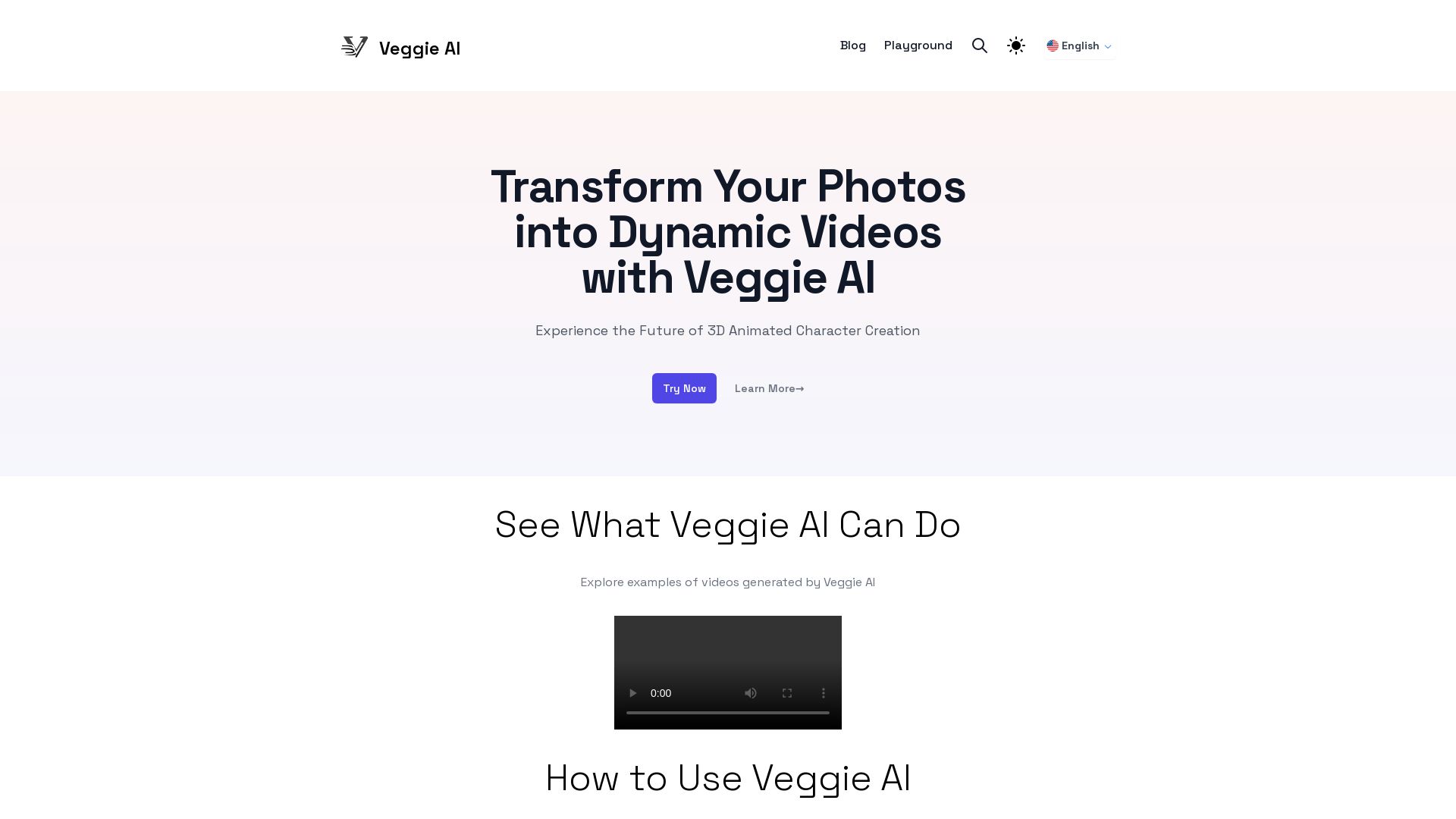 Veggie AI - Transform Your Photos into Dynamic 3D Videos