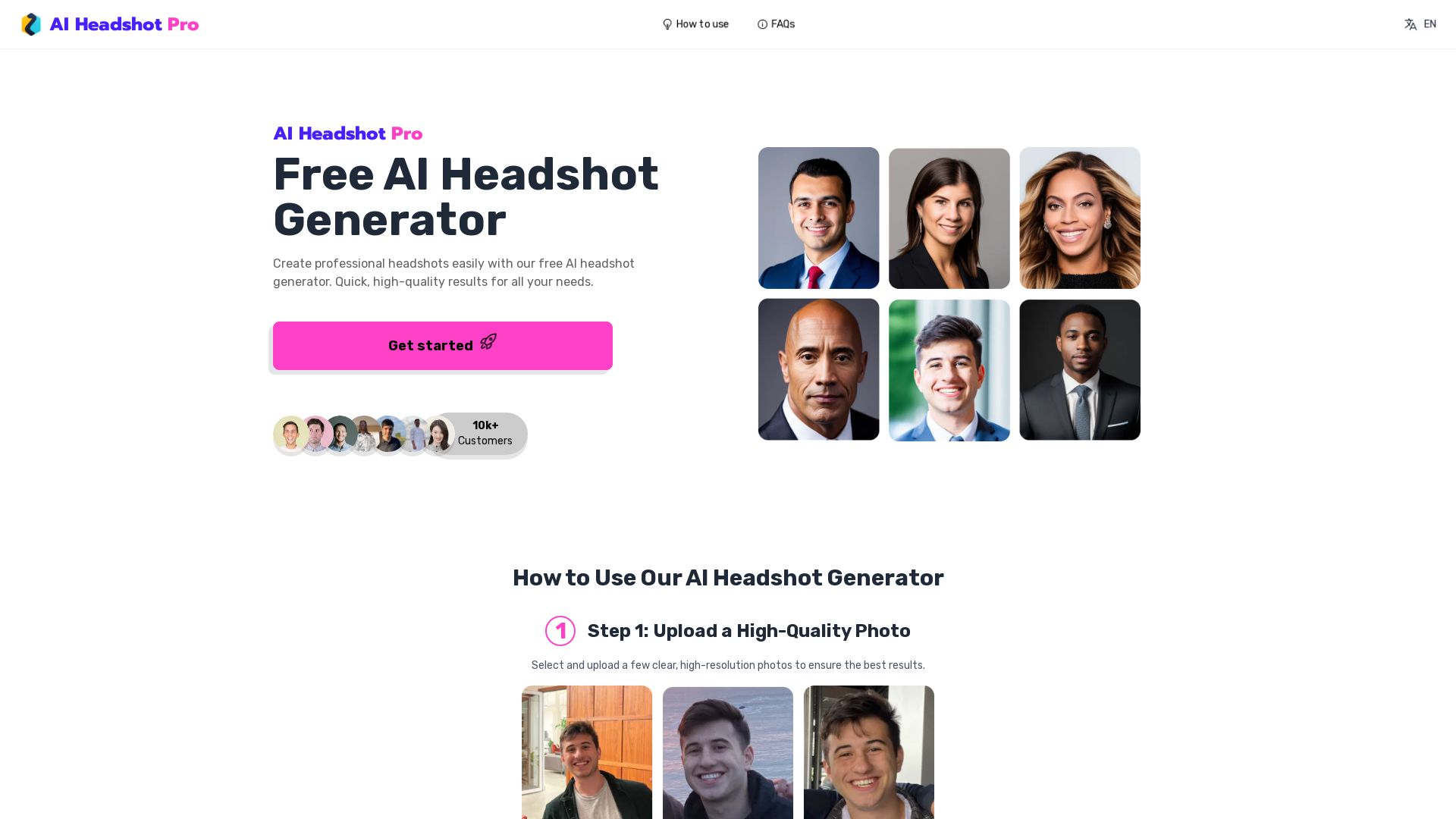 Free AI Headshot Generator | AIHeadshot.pro