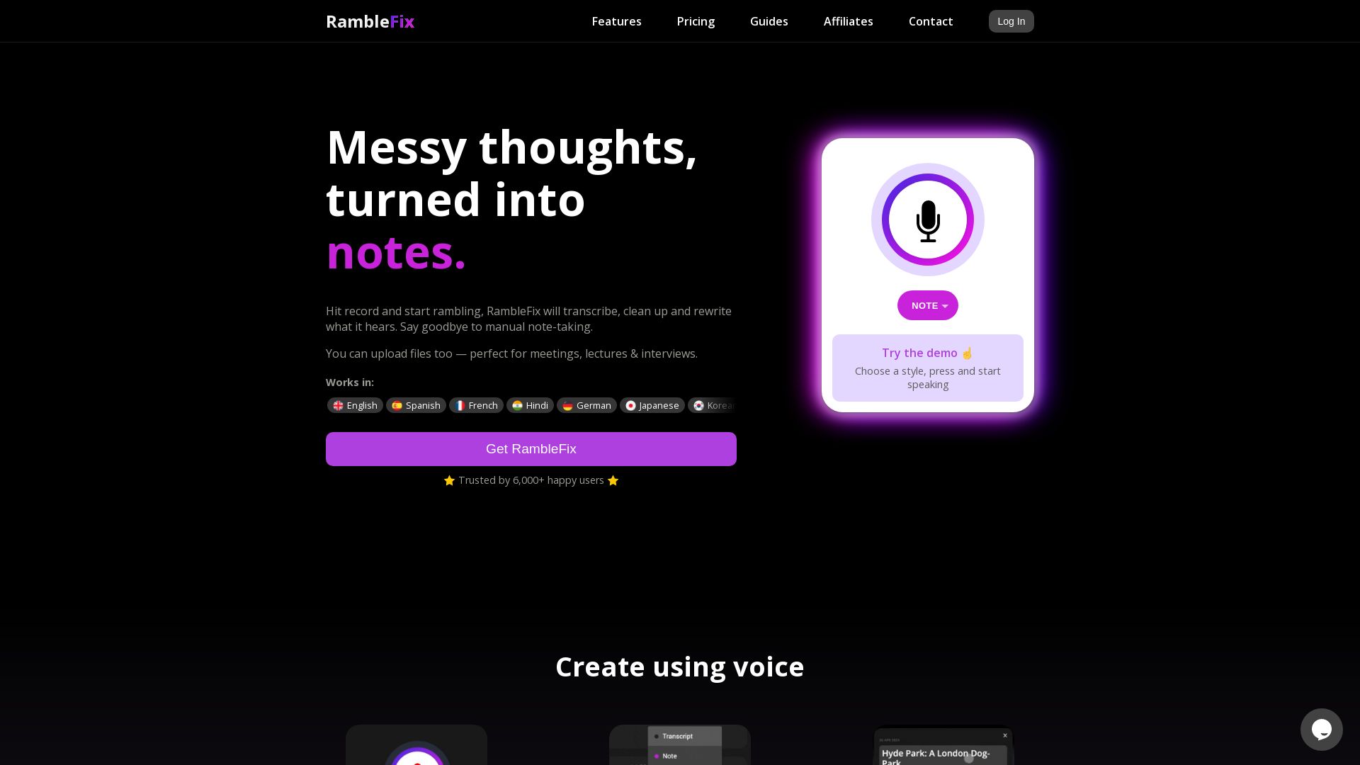 RambleFix: AI Note-taking &amp; Writing Tool