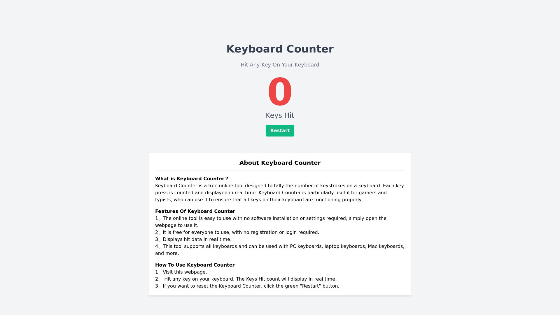 Keyboard Counter