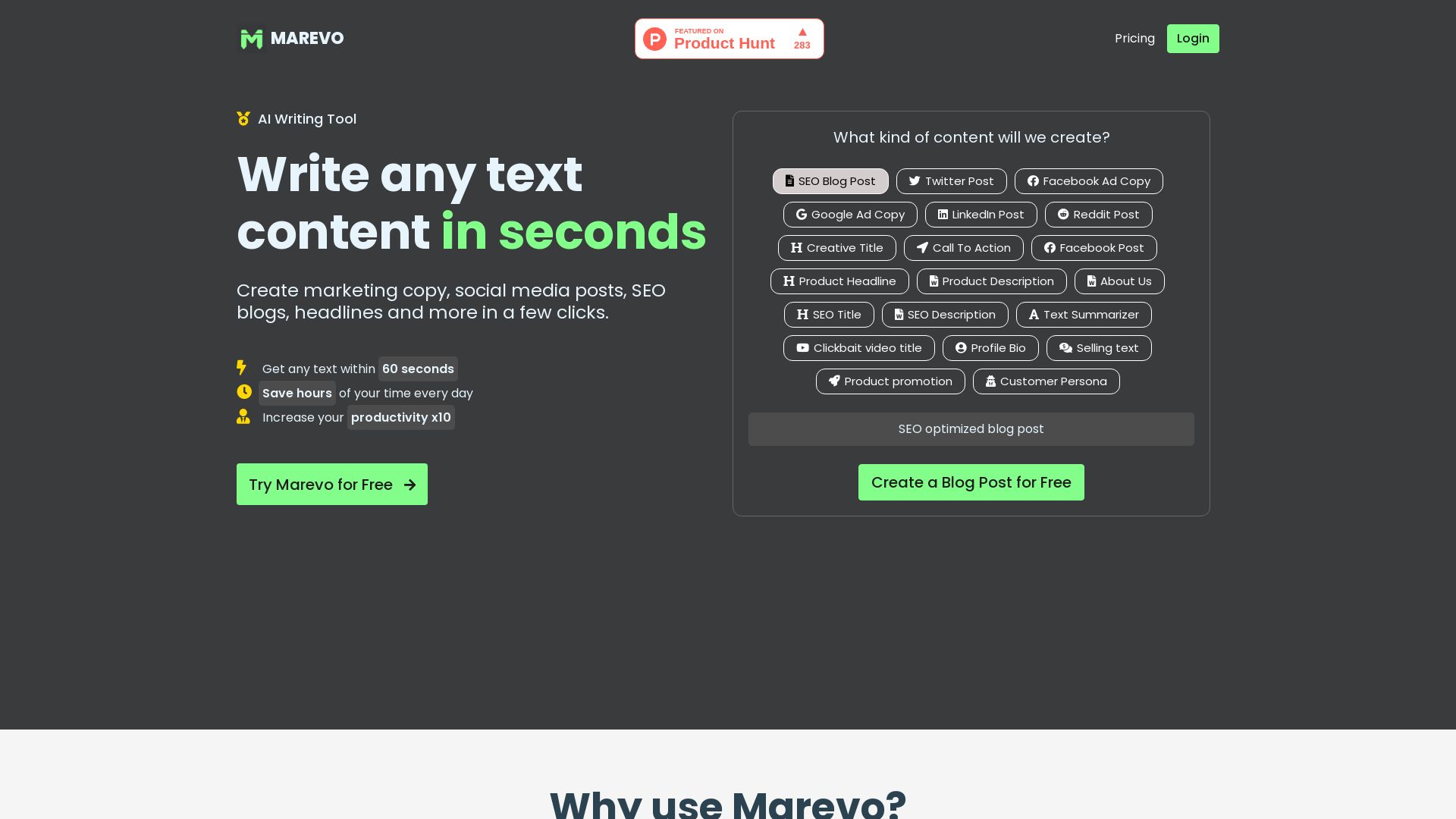 Marevo - The #1 AI Writing Tool, AI Text Generator