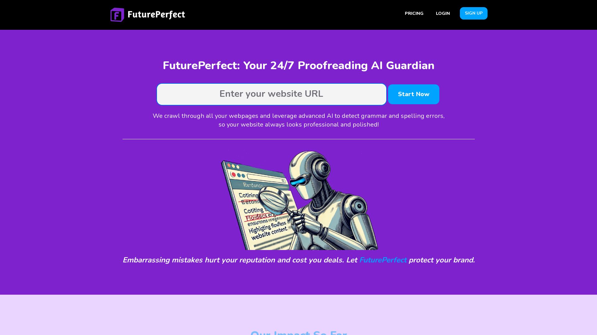 FuturePerfect: your Website's 24/7 Spelling and Grammar Guardian