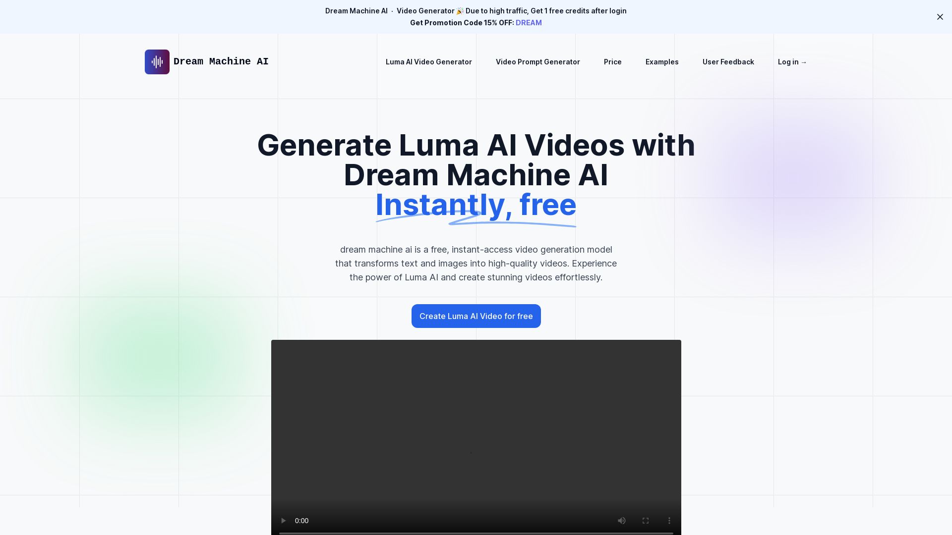 Free Luma AI Video Generateor By Dream Machine AI