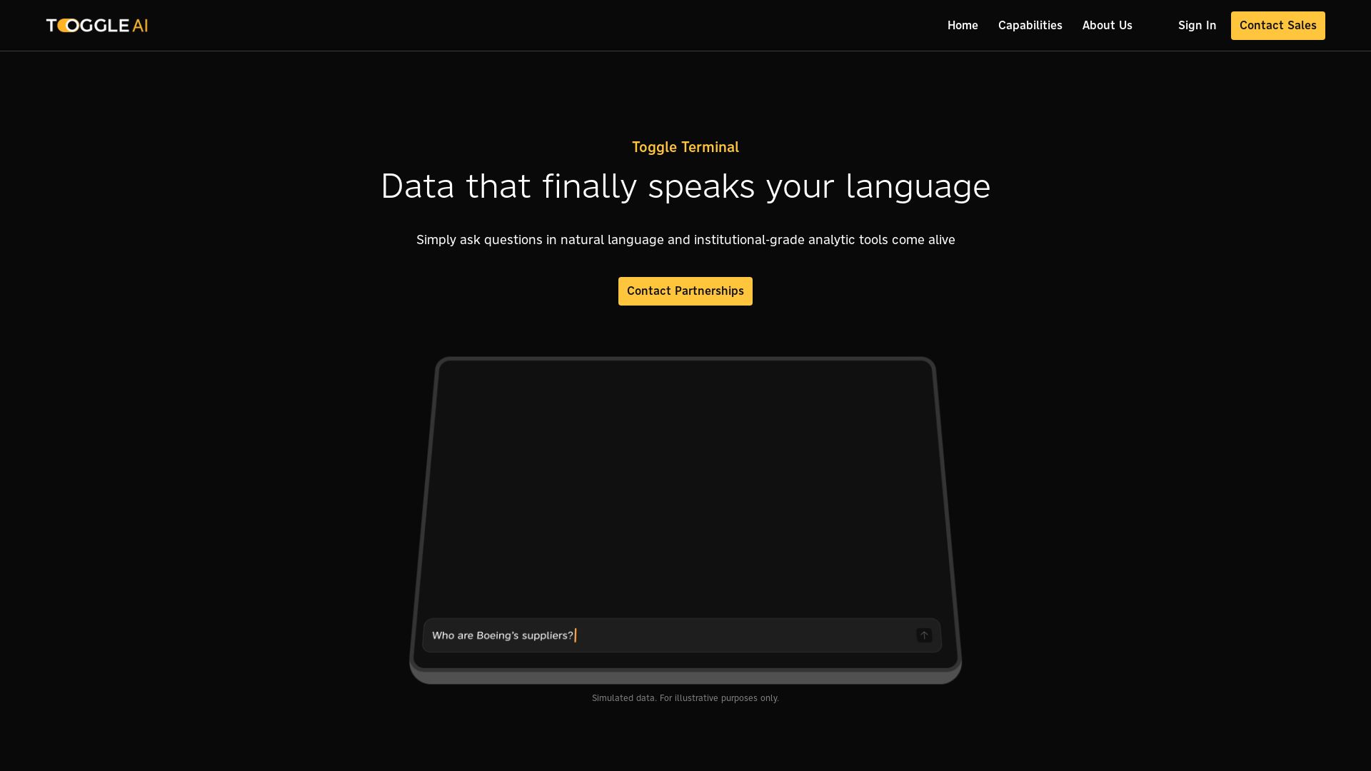 Toggle Terminal – Bring data to life with natural language